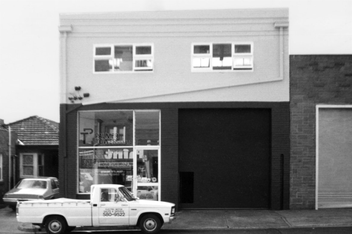 black-and-white shot of the EMSS original shopfront in Mordialloc